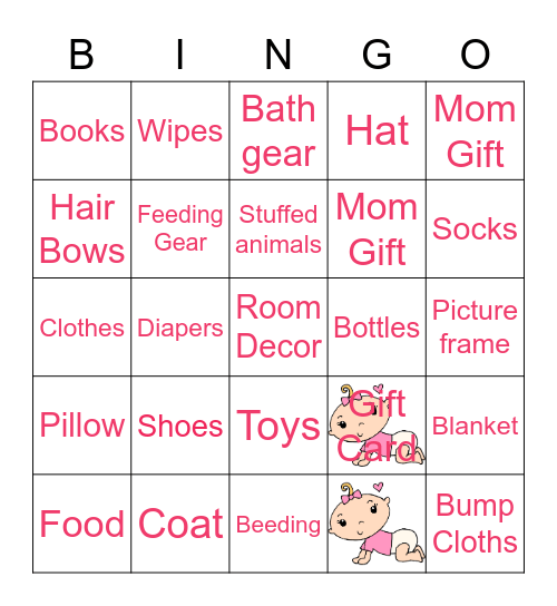 Baby Shower Bingo Card