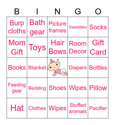 Baby Shower Bingo Card