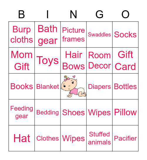 Baby Shower Bingo Card