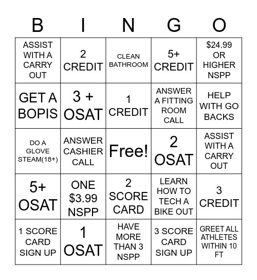 Store 1241 BINGO Card