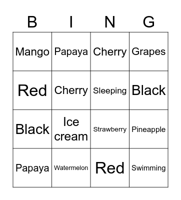 Bnei Tzvi Bingo Card