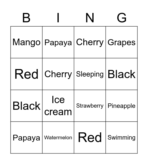 Bnei Tzvi Bingo Card