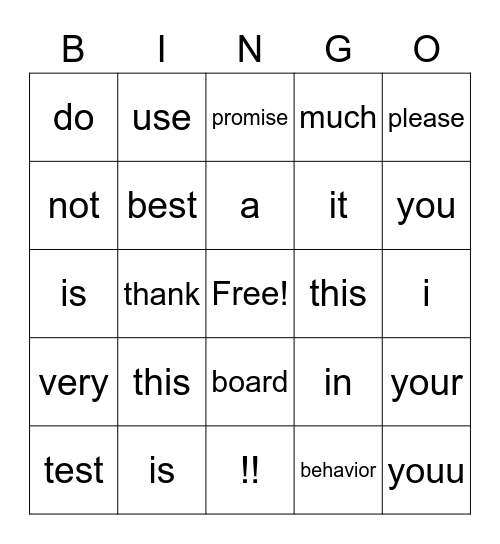 test lol Bingo Card