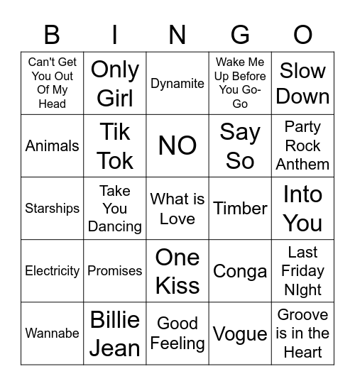 Songs that Make Our Staff Dance Bingo Card