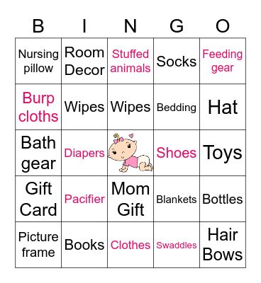 Baby Shower Bingo Card