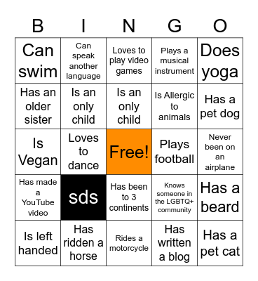 Warren Pride Alliance Bingo Card