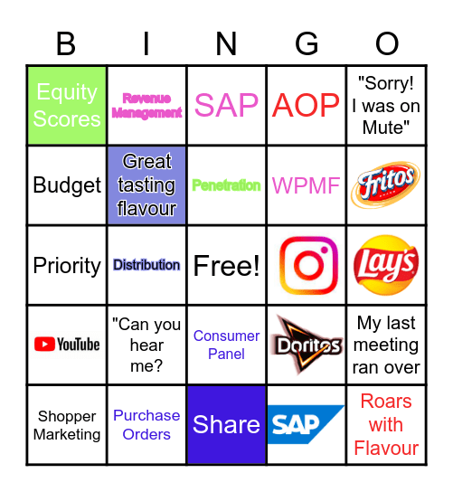 Things we say on a Zoom call Bingo Card