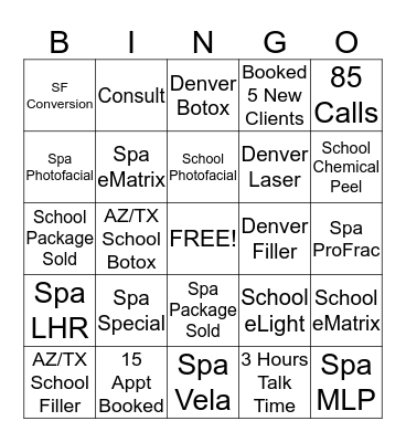 Client Services Bingo Card