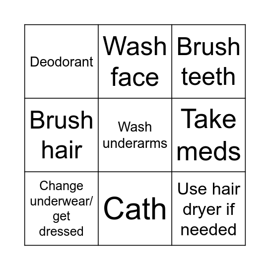 Tuesday Bingo Card