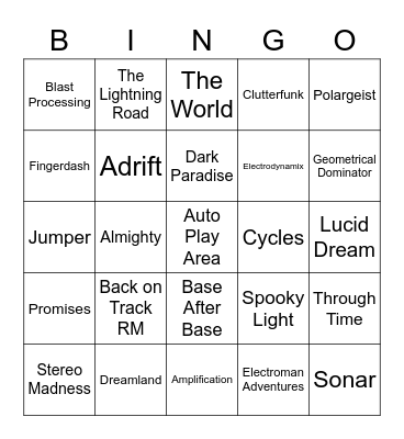 justin geometry bingo Card