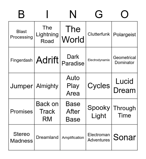 justin geometry bingo Card