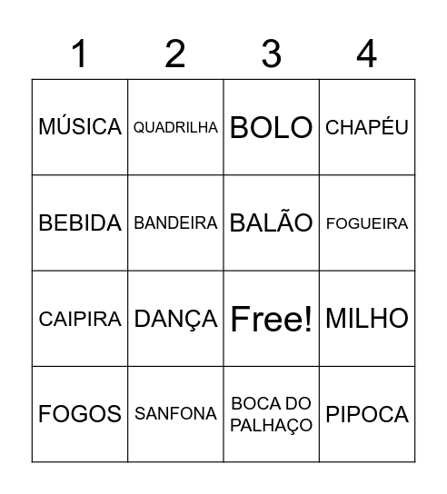 FESTA JUNINA Bingo Card