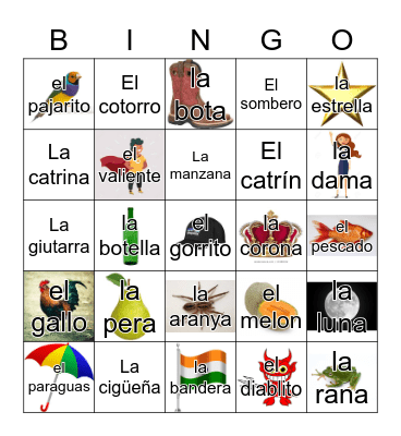 Loteria Mi Pueblito Bingo Card