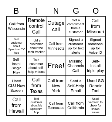 MNCC Weekend Bingo Card
