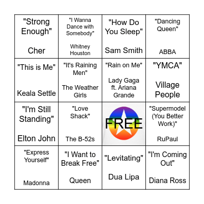 Pride Bingo Card