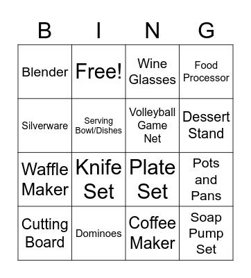 Lauren's Bridal Shower Bingo Card