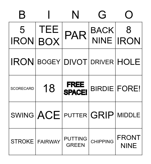 GOLF BINGO Card