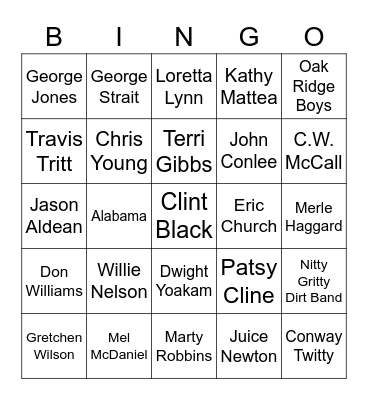 Both Kinds of Music Bingo Card