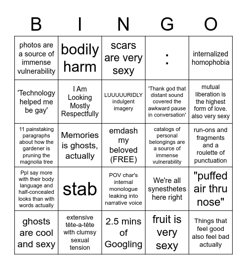 jeej content bingo Card