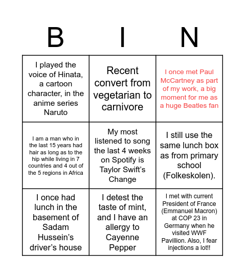 RDE Social Bingo Card