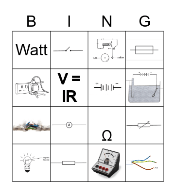 Electricity Bingo Card