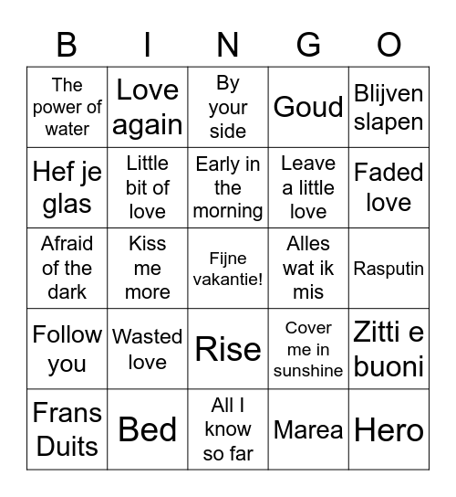 Zomerbingo 2021 Bingo Card