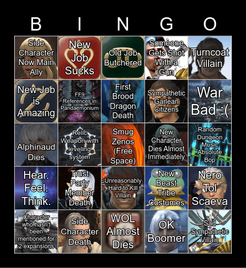 Endwalker BINGO Card