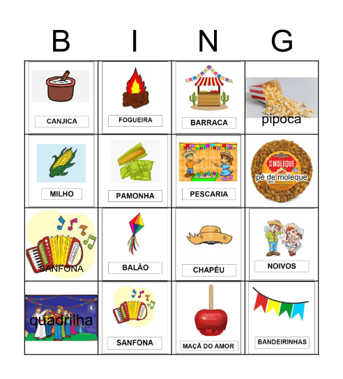 Festa Junina Bingo Card