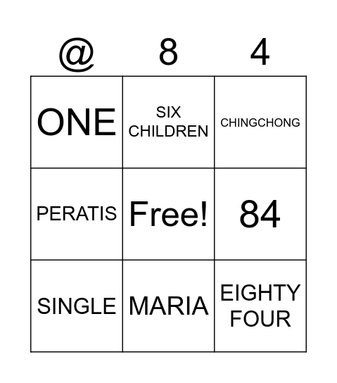 ALING MARIA TURNS Bingo Card