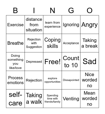 Rejection Bingo Card
