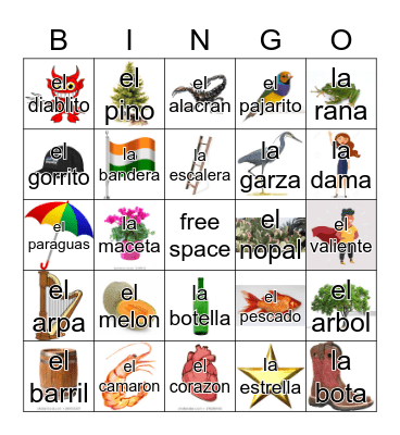 Loteria Mi Pueblito Bingo Card