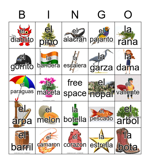 Loteria Mi Pueblito Bingo Card