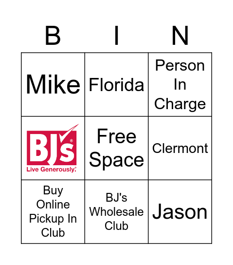 Example Bingo Card