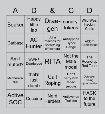 SOC Core Skills Bingo Card