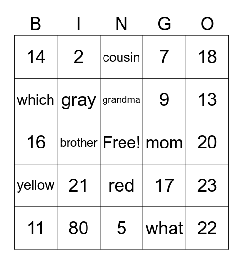 ASL Week 1 Review Bingo Card