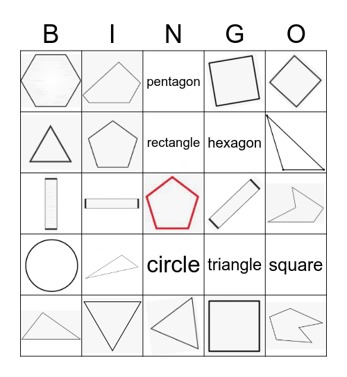 2D shapes Bingo Card