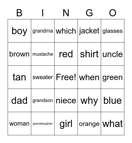End of the Week ASL Review Bingo Card