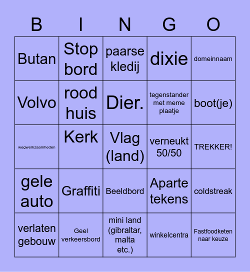 De grote spelshow#1 Bingo Card