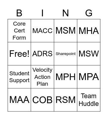 OU EA Bobcat Bingo Card