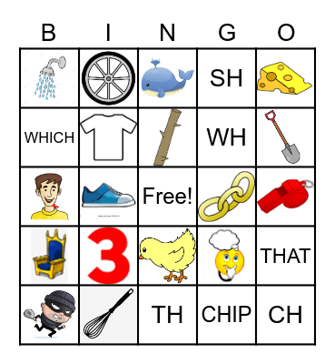 Digraph BINGO Card