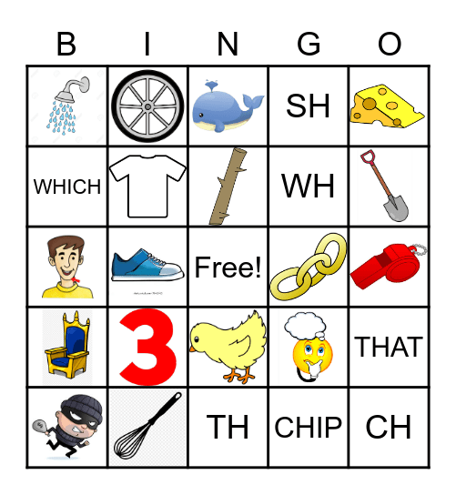 Digraph BINGO Card