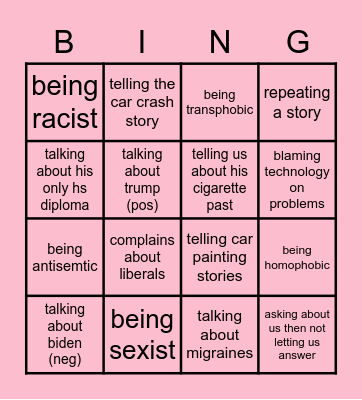 grandpa bingo Card