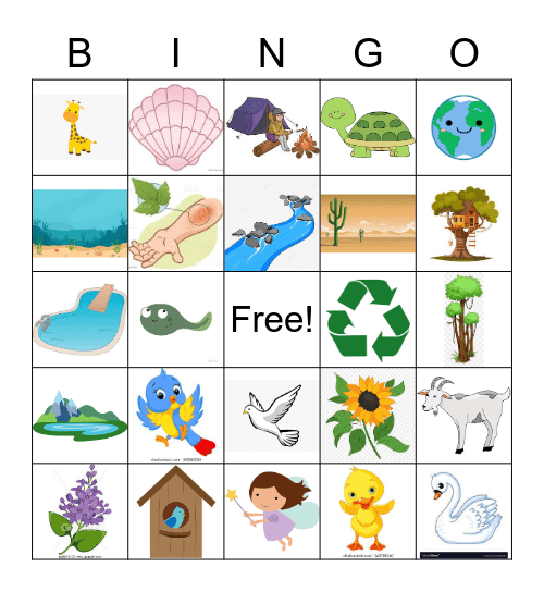 Nature Bingo Card