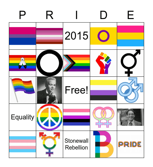 PRIDE Bingo Card