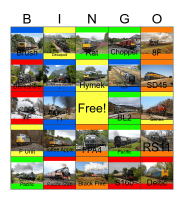 Locomotive Series Bingo Card