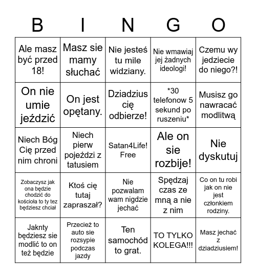 Co powie stara Martyny Bingo Card