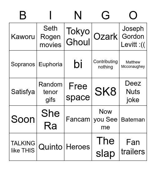Loonie Bingo Card