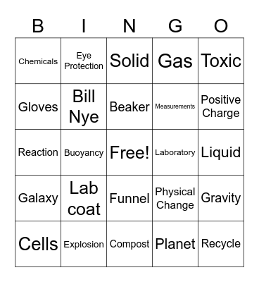 Science Bingo Card