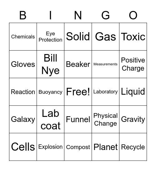 Science Bingo Card