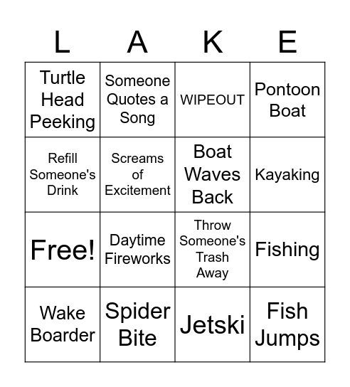 LAKE Bingo Card